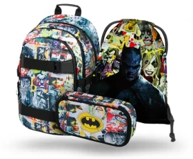 BAAGL SET 3 - Školský set Skate Batman Comics / batoh / etue / sáčok (A-32000)