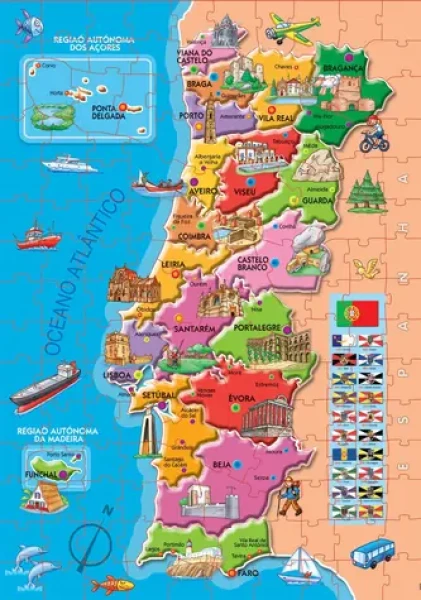 Educa Puzzle Mapa Portugalska