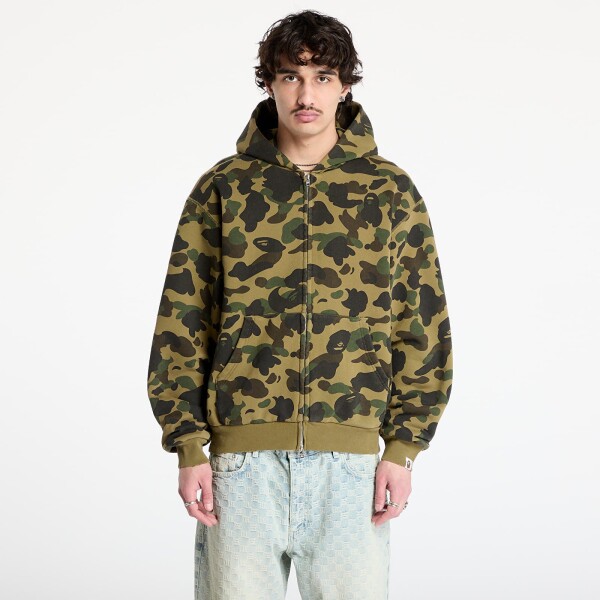 Mikina A BATHING APE 1St Camo Heavy Wash Cropped Fit Zip Hoodie UNISEX Green XL
