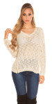 Trendy knit sweater with zips Einheitsgroesse