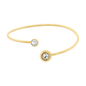 Calvin Klein Moderný pevný otvorený náramok s kryštálmi Twisted Bezel Solitaire 35000774