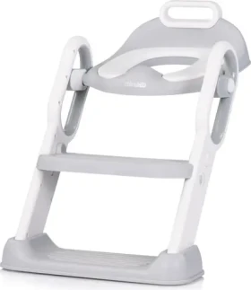 CHIPOLINO Záchodová doska s rebríkom Flippy Grey (STPFL0251GY)