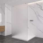 CERANO - Sprchová zástena Walk-in Onyx Duo Ľ/P - 8 mm - hranatá vzpera - chróm, mliečne sklo - 90x200 CER-8050BD1867