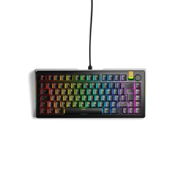 Glorious GMMK 3 Pro HE 75% - Fox HE (ISO UK) čierna / herná 75% TKL / USB-C / ISO (UK) layout / Fox HE / RGB / 1.4m (GLO-KB-GMMK3-PRO-75-PB-HE-W-BLK-UK)