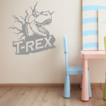 Veselá Stena Samolepka Dinosaurus T-REX Farba: ružová, Veľkosť: 60 x 65 cm