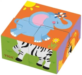 VIGA Obrázkové kocky Zoo