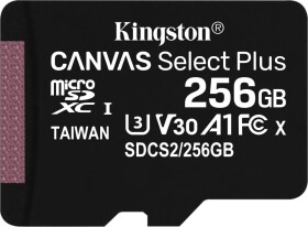 Kingston Canvas Select Plus MicroSDXC 256 GB Class 10 UHS-I/U1 A1 V10 (SDCS2/256GBSP)