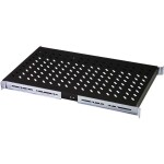 DIGITUS pevná polica, rack hl. 1000mm, čierna 483x720x50, 100 kg (DN-19 TRAY-1-1000-SW)