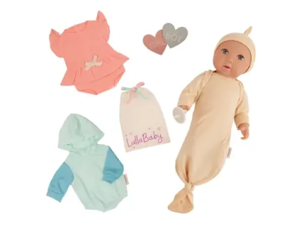 LullaBaby Bábika 35 cm s prekvapením Gender Reveal