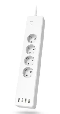 HAMA predlžovací kábel 4X zásuvka + 4X USB biela / Predlžovací kábel / 1,7 m / 4X AC / 4X USB / 4,2 A (001766280000)