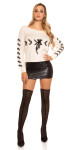 Trendy KouCla knit sweater with lacing Einheitsgroesse