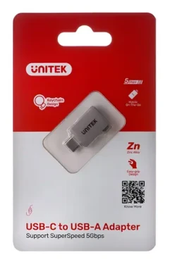 Unitek A1025GNI strieborná / Adaptér / USB-C na USB-A / OTG / 5 Gbps (A1025GNI)