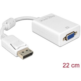 Delock 61766 DisplayPort / VGA adaptér [1x zástrčka DisplayPort - 1x VGA zásuvka] biela s feritovým jadrom 12.00 cm; 61766