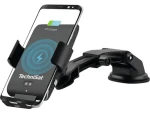 TechniSat Smartcharge 1 Nabíjací držiak telefónu do auta čierna / 65-100 mm / do mriežky / na sklo / Qi / USB-C / 10W (V058F)