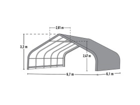 Plachtový prístrešok – ShelterLogic Run-In-Shed 6,7 × 6,1 m zelený
