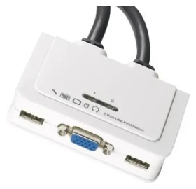 EFB EB977 biela / KVM prepínač / 2 porty / VGA / USB / Audio / káble 2x 0,9 m (EB977)