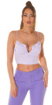 Sexy Koucla Musthave Crop Top with ruffled band lilac Einheitsgroesse