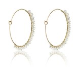 Marc Malone Fashion pozlátené kruhy Naomi White Earrings MCE23029G