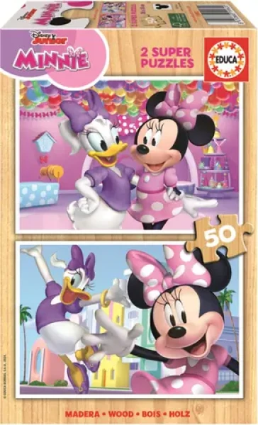 Educa Drevené puzzle Minnie a Daisy