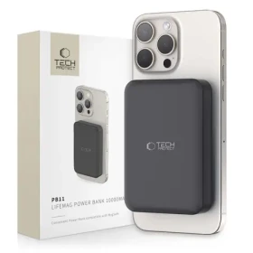 Tech-Protect LifeMag PB11 čierna / Powerbanka / MagSafe / 10000mAh / USB-C / 15W (THP1447)