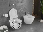 MEXEN - Lena Závesná WC misa vrátane sedátka s slow-slim, z duroplastu, biele so vzorom 30224099