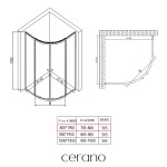 CERANO - Sprchovací kút Orso L/P - 6 mm - štvrťkruh - R550 - čierna, transparentné sklo - 80x80x195 - posuvný CER-476867