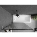 MEXEN/S - Next L vaňová zástena FIX 100 x 150, prúžky, grafit kartáčovaná 895-100-000-03-09-66