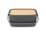 Brabantia Nič Chlebník tmavo šedá / plast bambus / 39.5 x 25.5 cm / s krájacou doskou (128264)