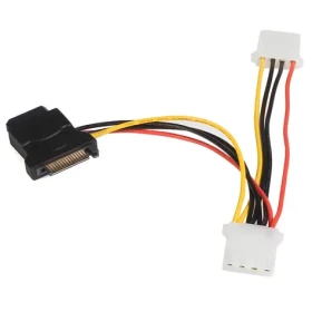 StarTech napájací adaptér SATA - Molex čierna / Napájací adaptér / SATA 15-pin - Molex 4-pin / 15 cm (LP4SATAFM2L)