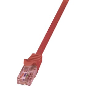 LogiLink CQ2094U RJ45 sieťové káble, prepojovacie káble CAT 6 U/UTP 10.00 m červená samozhášavý, s ochranou 1 ks; CQ2094U