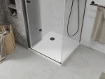 MEXEN/S - Lima sprchovací kút składacie dvere 90 x 90, transparent, čierna + vanička Flat, biela 856-090-090-70-00-4010B