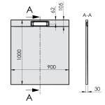 POLYSAN - KAZUKO sprchová vanička z liateho mramoru, 100x90 cm 40336