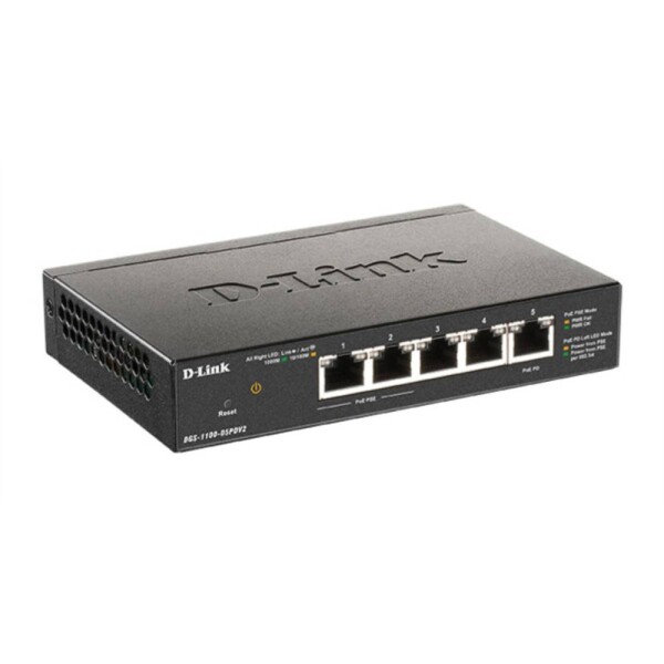 D-Link DGS-1100-05PDV2 sieťový switch 5 portů funkcia PoE; DGS-1100-05PDV2