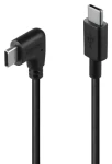 Lindy USB-C - USB-C 90° čierna / USB kábel / USB 2.0 / 1 m / PD 60W (32005)