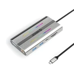 Orico dokovacia stanica 12v1 RGB strieborná / USB-C PD 100W / 2x HDMI 4K60Hz / DisplayPort 4K60Hz / RJ45 (ORICO-XDR-X3-SV-BP)