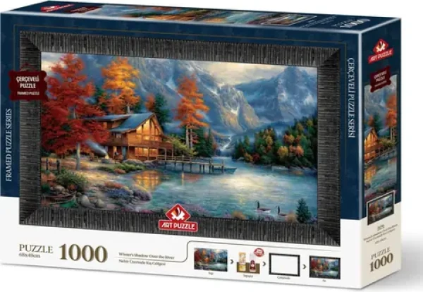 ART PUZZLE 5696 Puzzle s rámom a lepidlom 3v1 Tieň NAD riekou