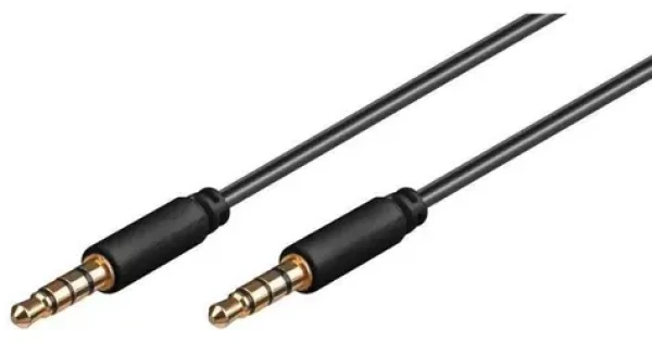 MicroConnect Slim audio kábel 4-pin Jack 3.5mm - Jack 3.5mm 2m čierna (IPOD016)