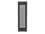 Lanberg Rack 42U čierna / Stojanový rozvádzač / 19" / 600x1000 mm / Flat pack / Perforované dvere / LCD (FF01-6042-23BL)