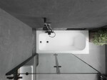 MEXEN/S - Vega obdĺžniková vaňa 170 x 70 cm s panelom + vaňová zástena 120, čierna vzor 550117070X9212027070