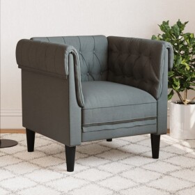 VidaXL Fotel Chesterfield, tmavoSivý, obity tkaniną Lumarko!
