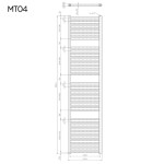 Mereo Vykurovací rebrík, rovný, 450x1850 mm, biely MT04