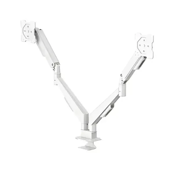 HAMA stolný držiak pre 2 monitory biela / Stolný držiak pre dva monitory / plynová pružina / 17-35" / 15 kg