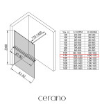 CERANO - Sprchová zástena Walk-in Onyx Round Ľ/P - 8 mm + polička/držiak na uteráky - okrúhla vzpera - čierna matná, bronzové sklo - 110x200 CER-689263