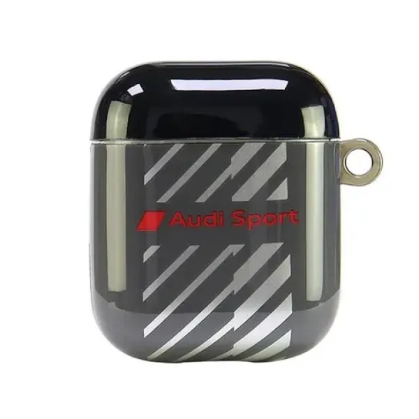 Audi Sport Case čierna / Puzdro pre Apple AirPods 1. a 2. generácie / IML (AUS-IMLAP-RSQ/D1-BK)