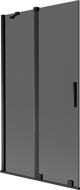 MEXEN/S - Velar dvojkrídlová posuvná vaňová zástena 100 x 150, grafit, čierna 896-100-000-41-70