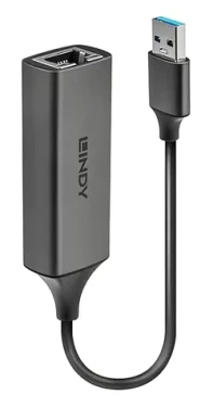 Lindy USB 3.0 Gigabit Ethernet adaptér / Sieťový adaptér / USB-A 3.0 / RJ45 / 10/100/1000 Mbit/s / strieborná (43298)
