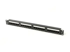 Patch panel 19" 24 portov čierny / Patch panel / U/UTP / CAT.5E / 1U (DN-91524U-1)