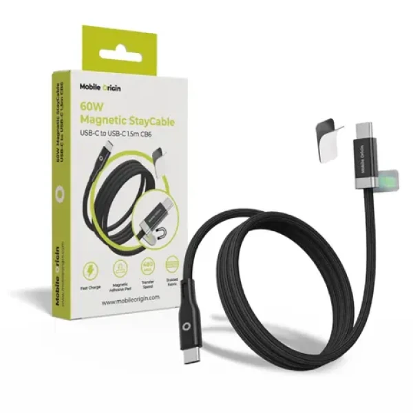 Mobilný originál Magnetic StayCable USB-C to USB-C / 1.5m / 60W / CB6 (MO-60WMS-CB6)