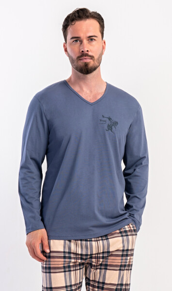 Pánske dlhé pyžamo Paul hnědá XXL