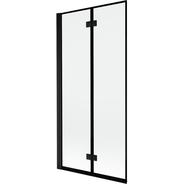 MEXEN - MIST vaňová zástena 90x150 cm 6mm 2-s, čierna, okraj, ľavá 8A9-090-002-70-70-L